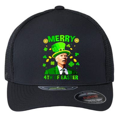 Merry 4th Of St Patricks Day Funny Joe Biden Leprechaun Hat Flexfit Unipanel Trucker Cap