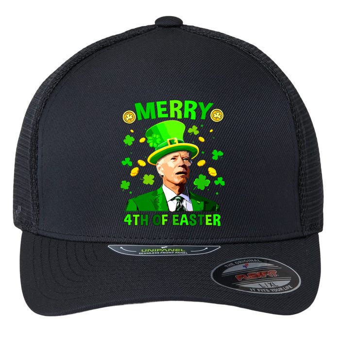 Merry 4th Of St Patricks Day Funny Joe Biden Leprechaun Hat Flexfit Unipanel Trucker Cap
