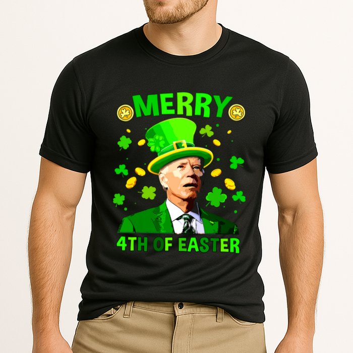 Merry 4th Of St Patricks Day Funny Joe Biden Leprechaun Hat Performance Shirt