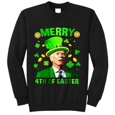 Merry 4th Of St Patricks Day Funny Joe Biden Leprechaun Hat Sweatshirt