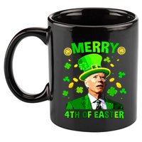 Merry 4th Of St Patricks Day Funny Joe Biden Leprechaun Hat 11oz C Handle Ceramic Mug