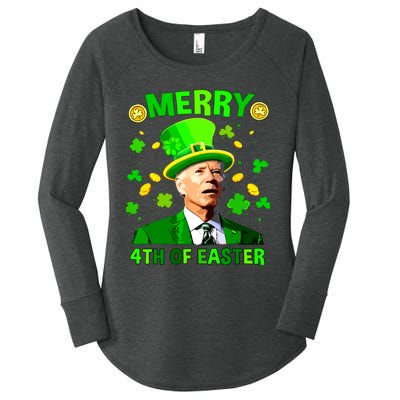 Merry 4th Of St Patricks Day Funny Joe Biden Leprechaun Hat Women's Perfect Tri Tunic Long Sleeve Shirt