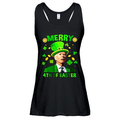 Merry 4th Of St Patricks Day Funny Joe Biden Leprechaun Hat Ladies Essential Flowy Tank