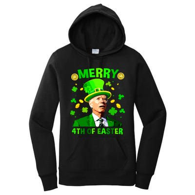 Merry 4th Of St Patricks Day Funny Joe Biden Leprechaun Hat Women's Pullover Hoodie