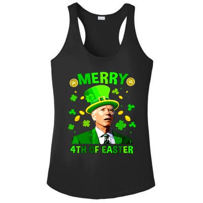 Merry 4th Of St Patricks Day Funny Joe Biden Leprechaun Hat Ladies PosiCharge Competitor Racerback Tank