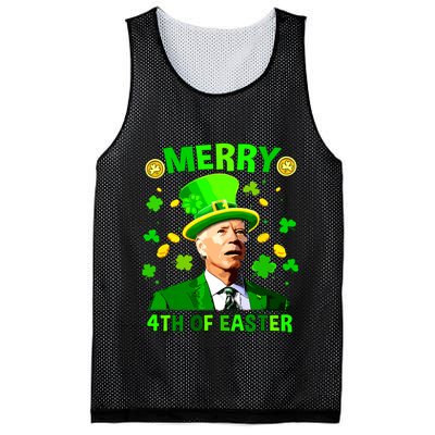 Merry 4th Of St Patricks Day Funny Joe Biden Leprechaun Hat Mesh Reversible Basketball Jersey Tank