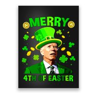 Merry 4th Of St Patricks Day Funny Joe Biden Leprechaun Hat Poster