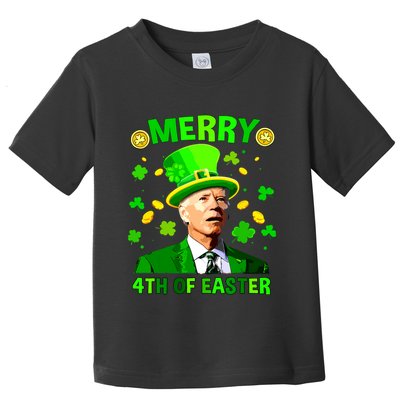 Merry 4th Of St Patricks Day Funny Joe Biden Leprechaun Hat Toddler T-Shirt