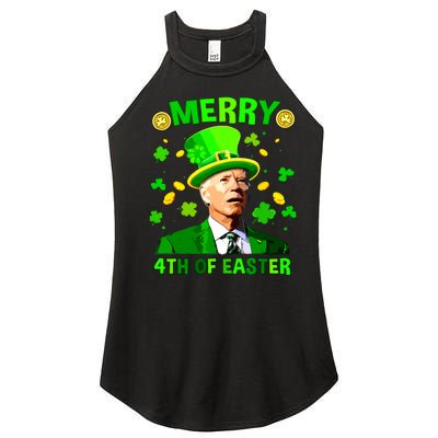 Merry 4th Of St Patricks Day Funny Joe Biden Leprechaun Hat Women's Perfect Tri Rocker Tank