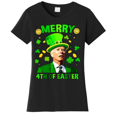 Merry 4th Of St Patricks Day Funny Joe Biden Leprechaun Hat Women's T-Shirt