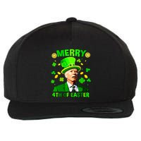 Merry 4th Of St Patricks Day Funny Joe Biden Leprechaun Hat Wool Snapback Cap