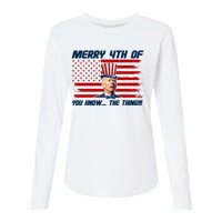 Merry 4th Of You Know The Thing Funny Joe Biden America Womens Cotton Relaxed Long Sleeve T-Shirt