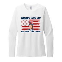 Merry 4th Of You Know The Thing Funny Joe Biden America Womens CVC Long Sleeve Shirt