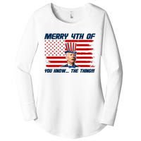 Merry 4th Of You Know The Thing Funny Joe Biden America Women's Perfect Tri Tunic Long Sleeve Shirt