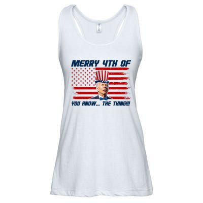 Merry 4th Of You Know The Thing Funny Joe Biden America Ladies Essential Flowy Tank