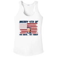 Merry 4th Of You Know The Thing Funny Joe Biden America Ladies PosiCharge Competitor Racerback Tank