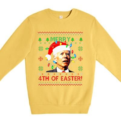 Merry 4th Of Easter Santa Joe Biden Ugly Xmas Sweater  Premium Crewneck Sweatshirt