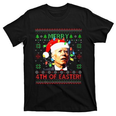 Merry 4th Of Easter Santa Joe Biden Ugly Xmas Sweater  T-Shirt