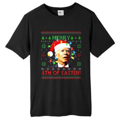 Merry 4th Of Easter Santa Joe Biden Ugly Xmas Sweater  Tall Fusion ChromaSoft Performance T-Shirt