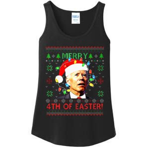 Merry 4th Of Easter Santa Joe Biden Ugly Xmas Sweater  Ladies Essential Tank