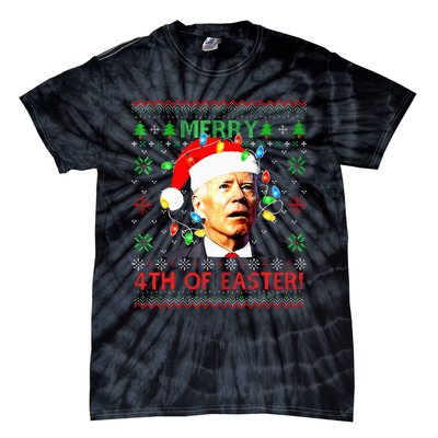 Merry 4th Of Easter Santa Joe Biden Ugly Xmas Sweater  Tie-Dye T-Shirt