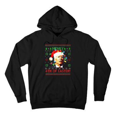 Merry 4th Of Easter Santa Joe Biden Ugly Xmas Sweater  Tall Hoodie