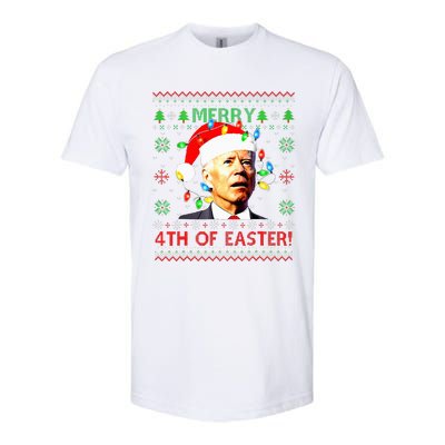 Merry 4th Of Easter Santa Joe Biden Ugly Xmas Sweater  Softstyle CVC T-Shirt