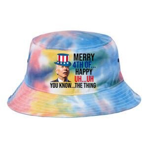 Merry 4th You Know The Thing Funny Confused Joe Biden Tie Dye Newport Bucket Hat