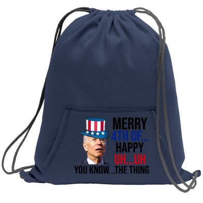 Merry 4th You Know The Thing Funny Confused Joe Biden Sweatshirt Cinch Pack Bag