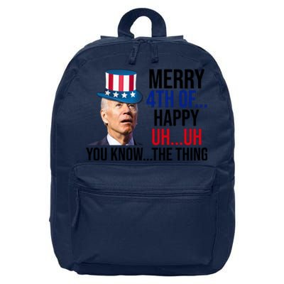 Merry 4th You Know The Thing Funny Confused Joe Biden 16 in Basic Backpack