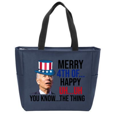 Merry 4th You Know The Thing Funny Confused Joe Biden Zip Tote Bag