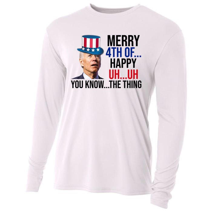 Merry 4th You Know The Thing Funny Confused Joe Biden Cooling Performance Long Sleeve Crew