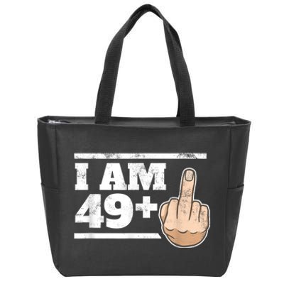 Milestone 50th Birthday - Gag Bday Joke Gift Idea: 49+1 Zip Tote Bag