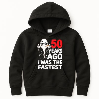 Mens 50th Birthday Gag Dress 50 Years Ago I Was The Fastest Funny Kids Hoodie