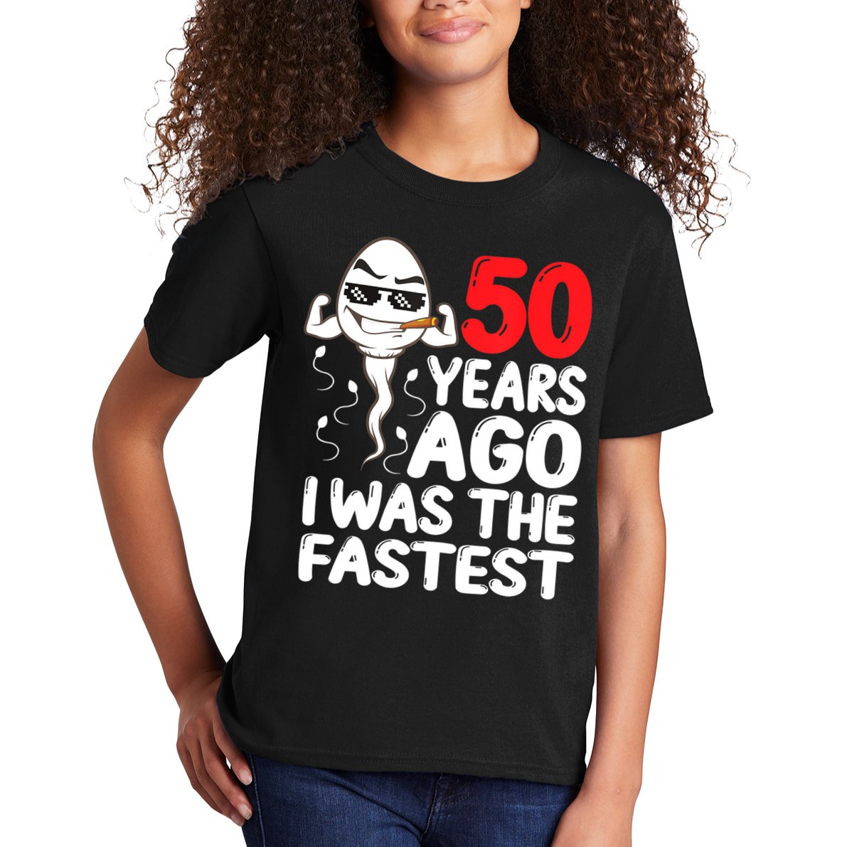 Mens 50th Birthday Gag Dress 50 Years Ago I Was The Fastest Funny Kids T-Shirt