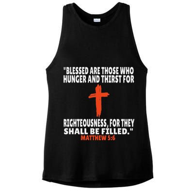 Matthew 56 Bible Verses Scripture Ladies PosiCharge Tri-Blend Wicking Tank