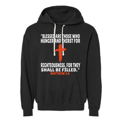Matthew 56 Bible Verses Scripture Garment-Dyed Fleece Hoodie
