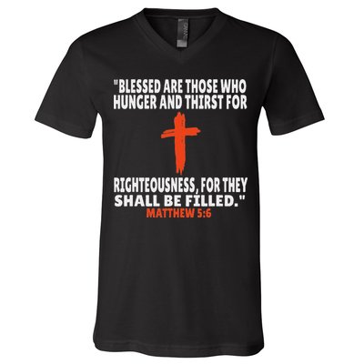 Matthew 56 Bible Verses Scripture V-Neck T-Shirt
