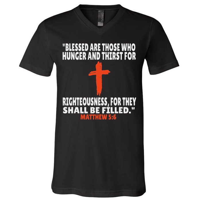 Matthew 56 Bible Verses Scripture V-Neck T-Shirt