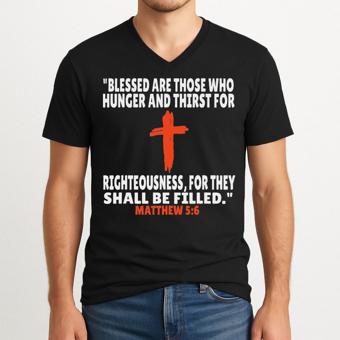 Matthew 56 Bible Verses Scripture V-Neck T-Shirt