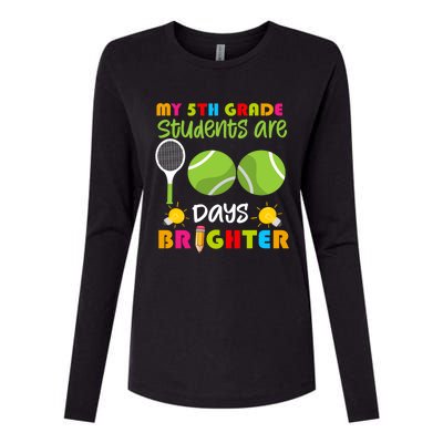 My 5th Grade Students Are 100 Days Brighter Funny 100 Days Gift Womens Cotton Relaxed Long Sleeve T-Shirt