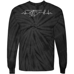 Md 500 Helicopter Heartbeat Tie-Dye Long Sleeve Shirt