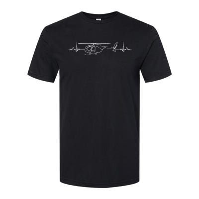 Md 500 Helicopter Heartbeat Softstyle CVC T-Shirt