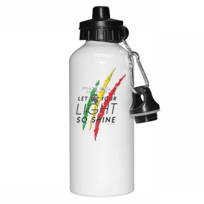 Matthew 516 Let Your Light So Shine Lion Of Judah Aluminum Water Bottle