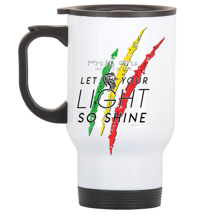 Matthew 516 Let Your Light So Shine Lion Of Judah Stainless Steel Travel Mug