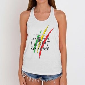 Matthew 516 Let Your Light So Shine Lion Of Judah Women's Knotted Racerback Tank