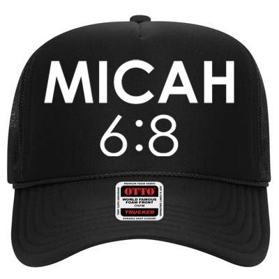 Micah 6:8 Bible Verse Christian Inspirational Catholic High Crown Mesh Back Trucker Hat