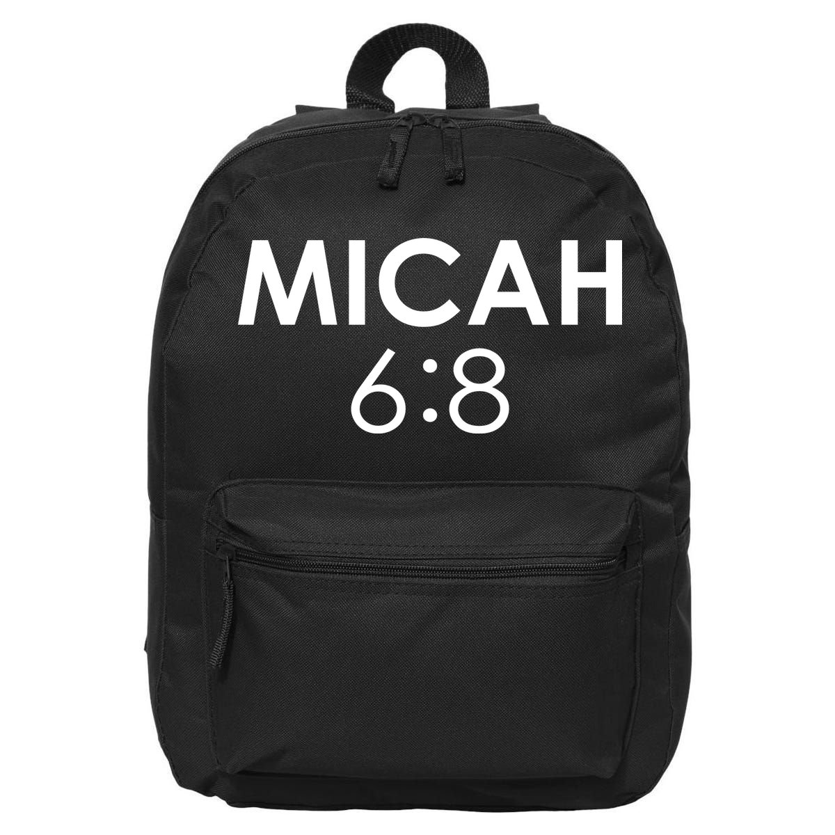 Micah 6:8 Bible Verse Christian Inspirational Catholic 16 in Basic Backpack