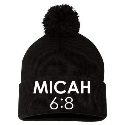 Micah 6:8 Bible Verse Christian Inspirational Catholic Pom Pom 12in Knit Beanie