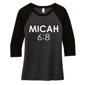 Micah 6:8 Bible Verse Christian Inspirational Catholic Women's Tri-Blend 3/4-Sleeve Raglan Shirt